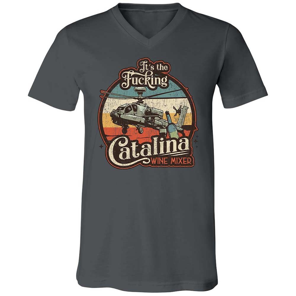 Unisex V-Neck T-Shirt - RTGQRCQB - Asphalt - 16