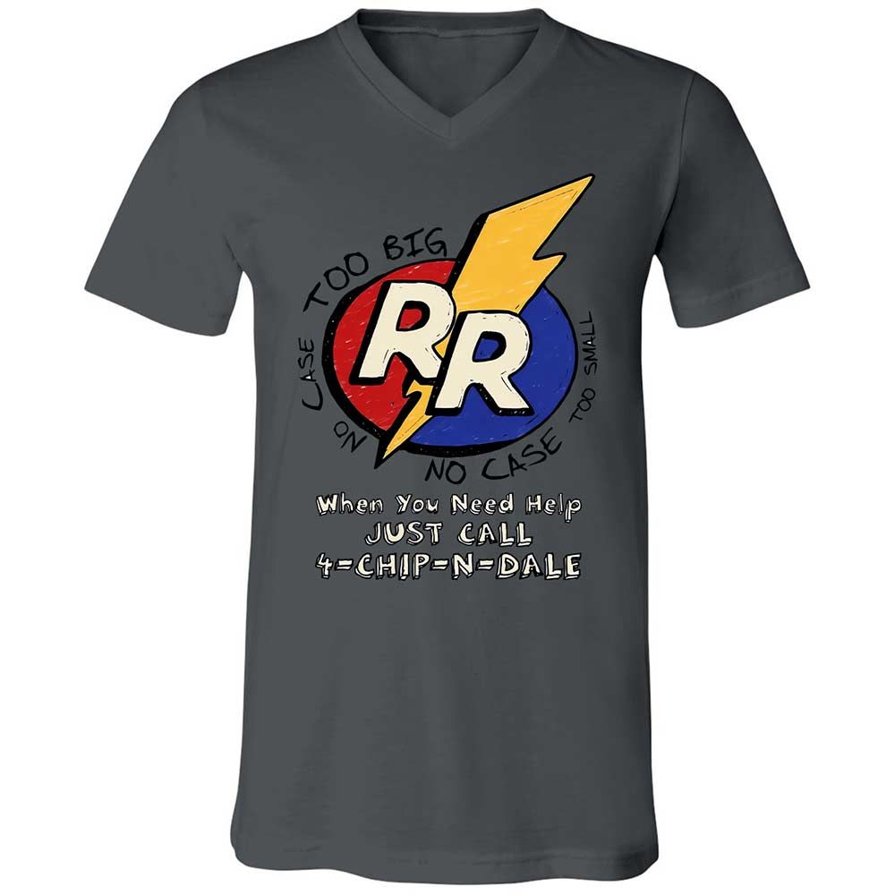 Unisex V-Neck T-Shirt - ABFAP6XQ - Asphalt - 16