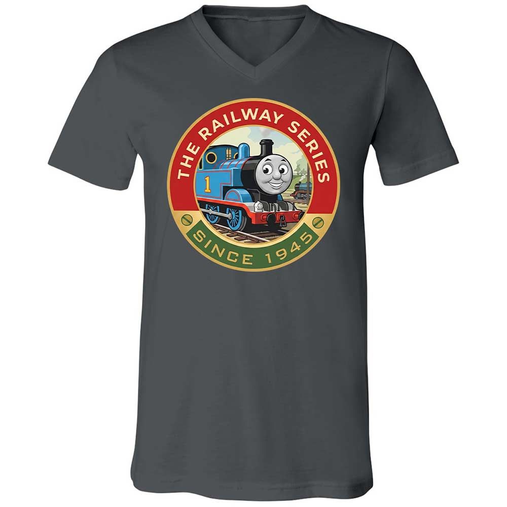 Unisex V-Neck T-Shirt - XJKM4V6F - Asphalt - 16