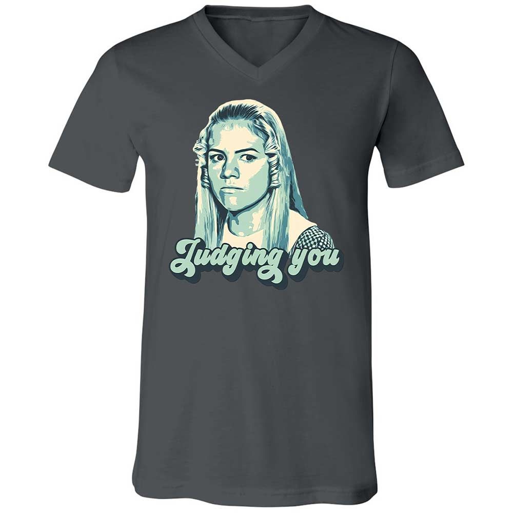 Unisex V-Neck T-Shirt - AMK3EHDQ - Asphalt - 16
