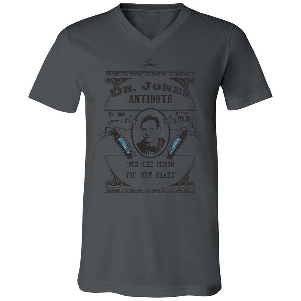 Unisex V-Neck T-Shirt - YFEZFQKR - Asphalt - 16