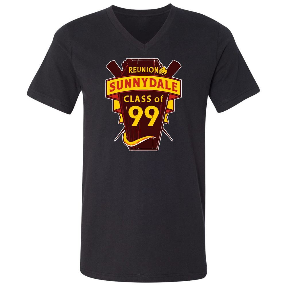 Unisex V-Neck T-Shirt - CFZ3Y9B4 - Black - 16