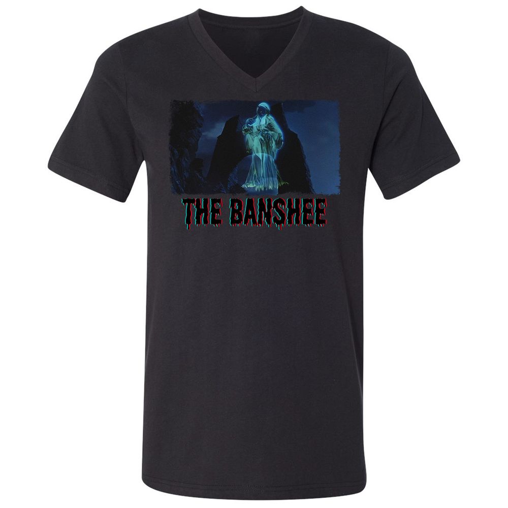 Unisex V-Neck T-Shirt - L3GJDTUJ - Black - 16