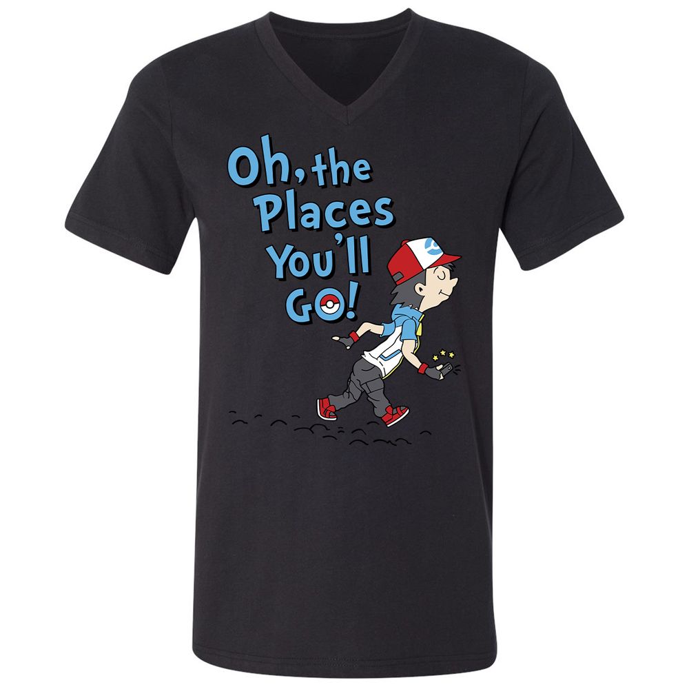 Unisex V-Neck T-Shirt - VKKEG6FM - Black - 16