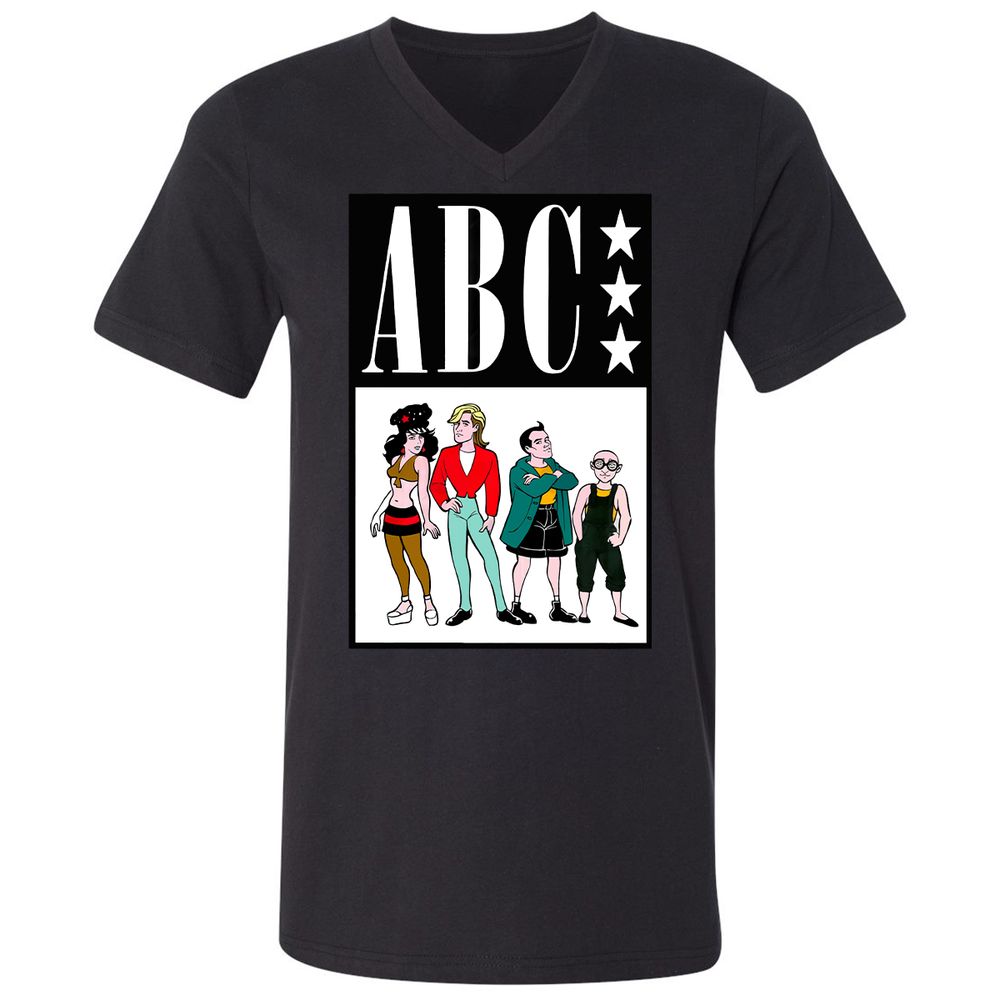 Unisex V-Neck T-Shirt - Q5R63BBW - Black - 16