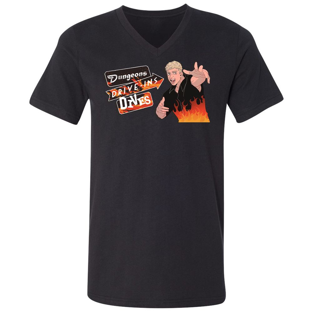 Unisex V-Neck T-Shirt - V1EP46GY - Black - 16