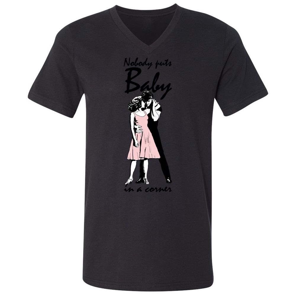 Unisex V-Neck T-Shirt - 47WA61PC - Black - 16