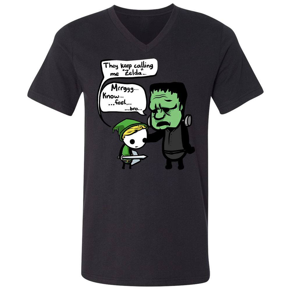 Unisex V-Neck T-Shirt - 6GPRYMHJ - Black - 16