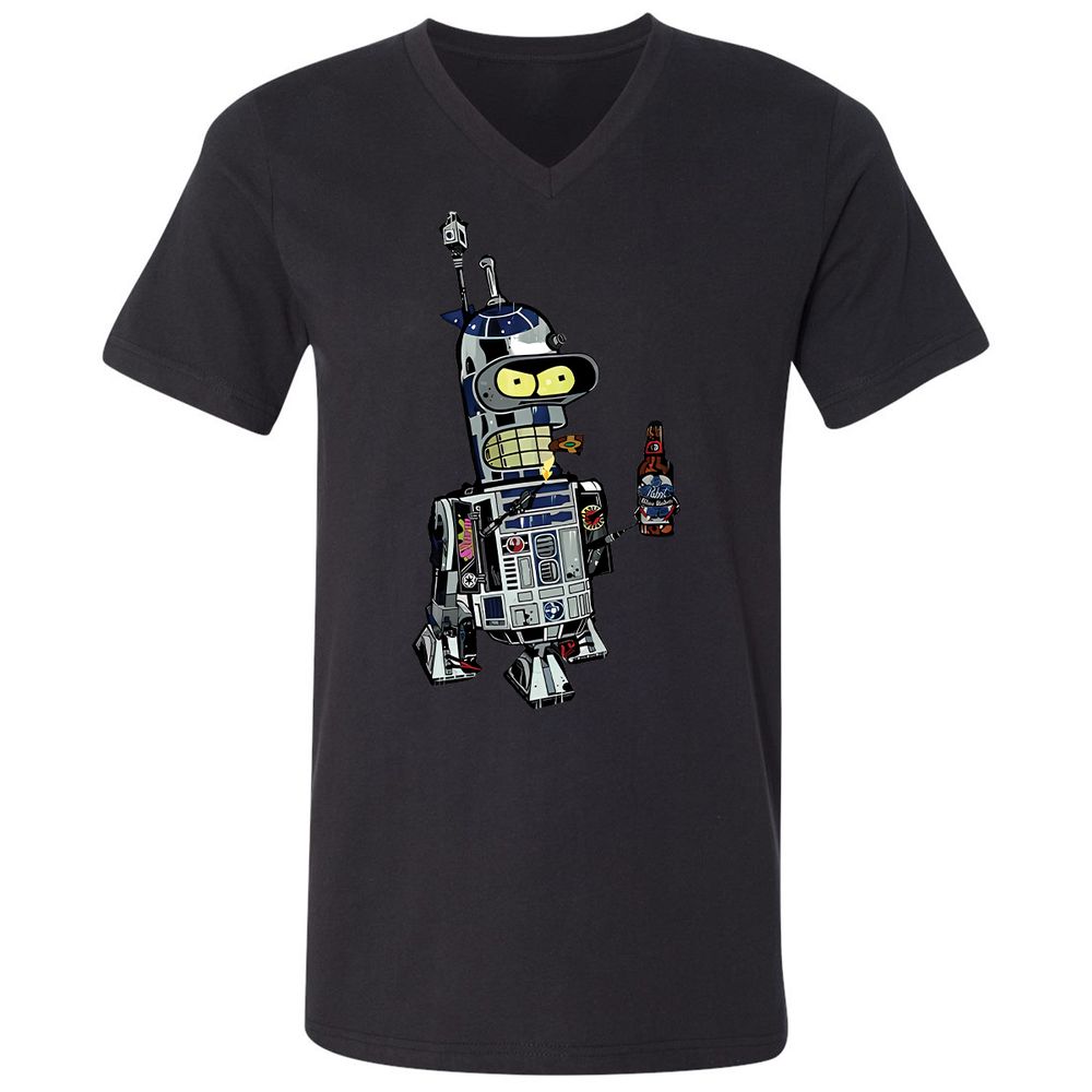 Unisex V-Neck T-Shirt - EUEP8PE4 - Black - 16