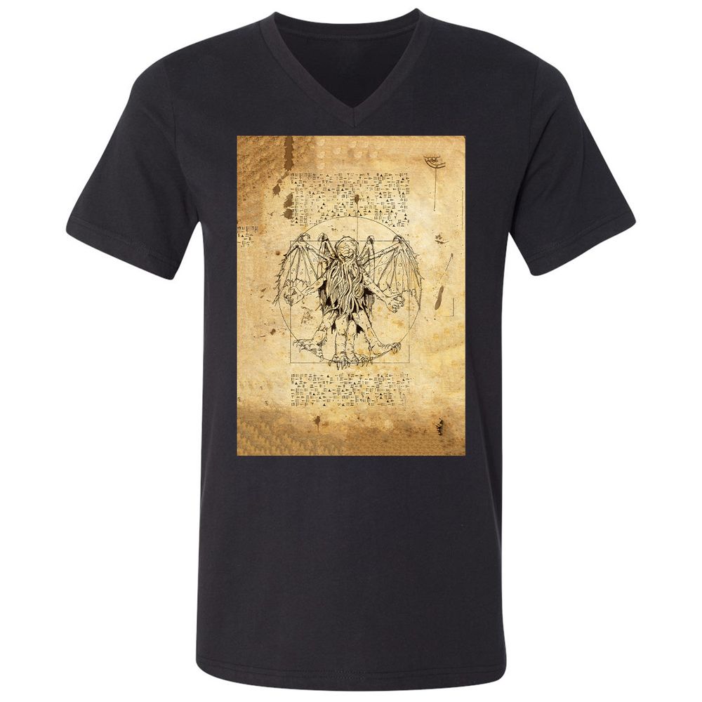 Unisex V-Neck T-Shirt - CUMB8MBL - Black - 16