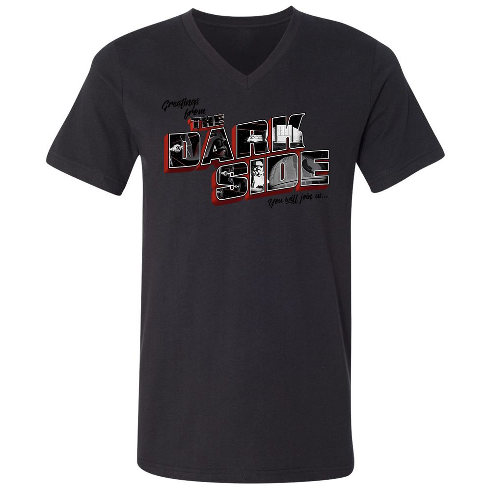 Unisex V-Neck T-Shirt - GV6JQRG7 - Black - 16