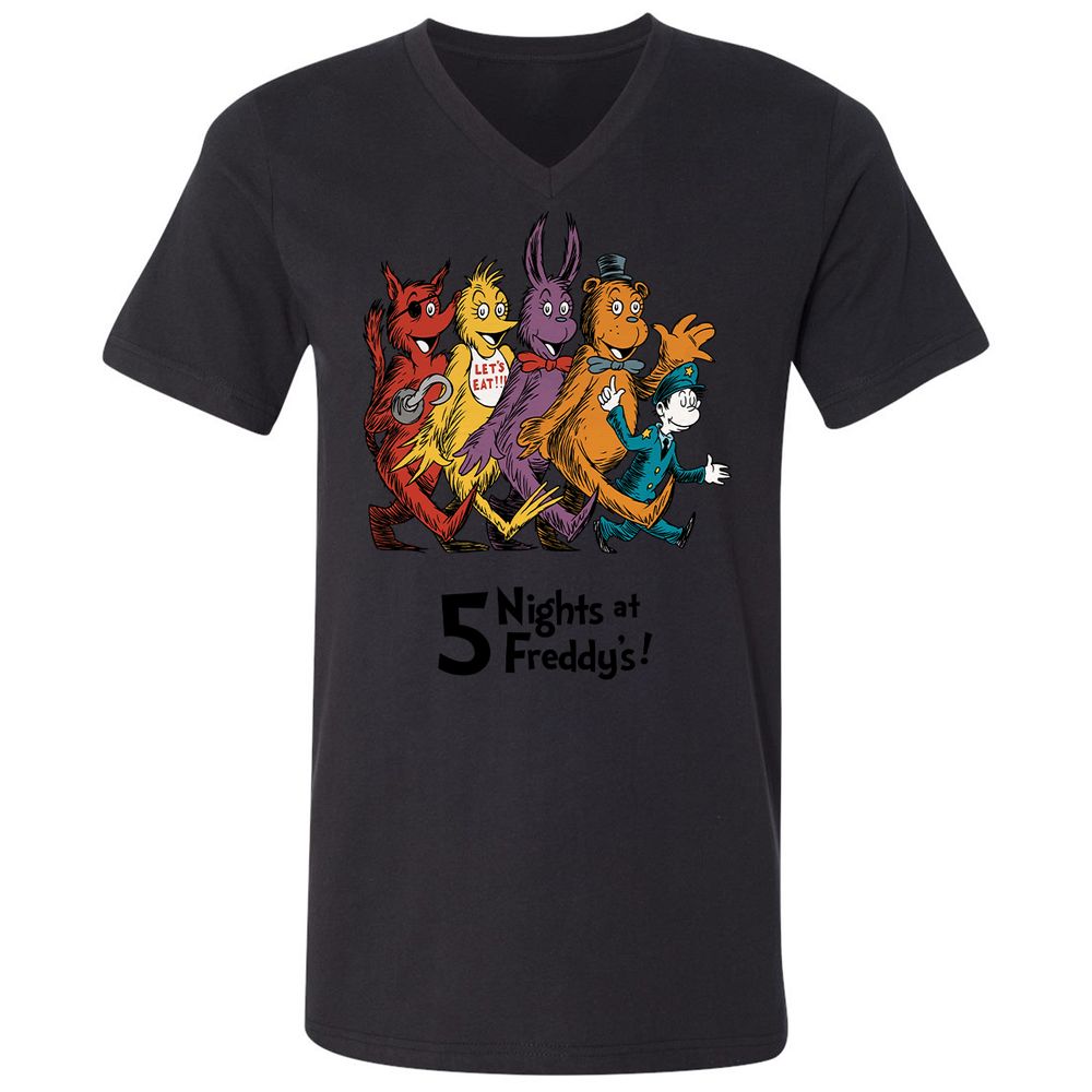 Unisex V-Neck T-Shirt - 4DP7TE5N - Black - 16