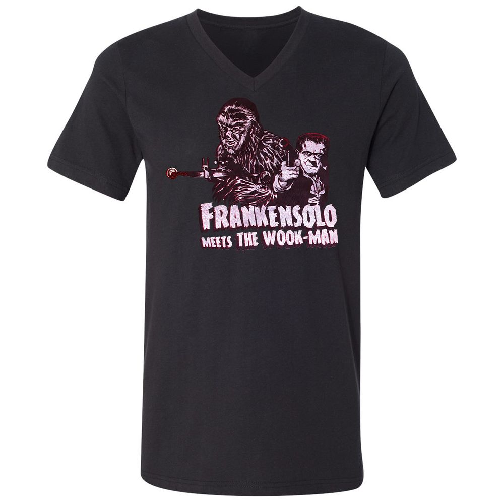 Unisex V-Neck T-Shirt - KPLYBXQH - Black - 16