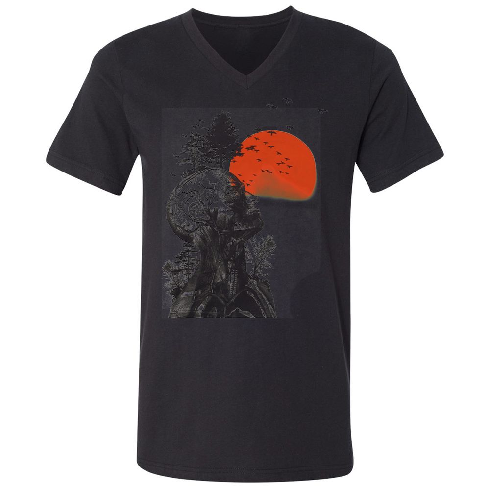 Unisex V-Neck T-Shirt - 373XTDCV - Black - 16