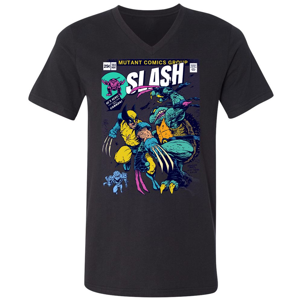 Unisex V-Neck T-Shirt - 9GPXKKDJ - Black - 16