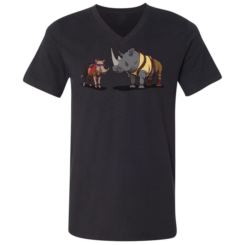 Unisex V-Neck T-Shirt - ZMWGJ2S7 - Black - 16