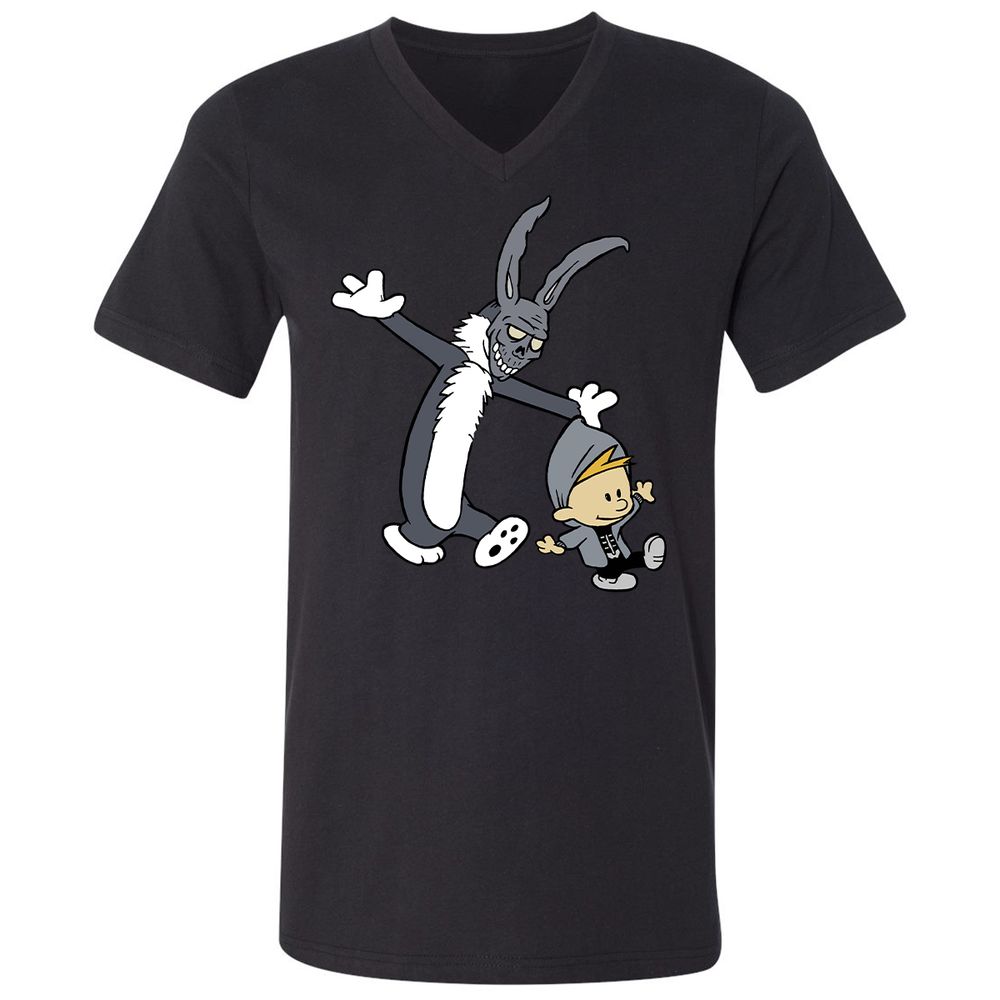 Unisex V-Neck T-Shirt - VQKHLLG6 - Black - 16