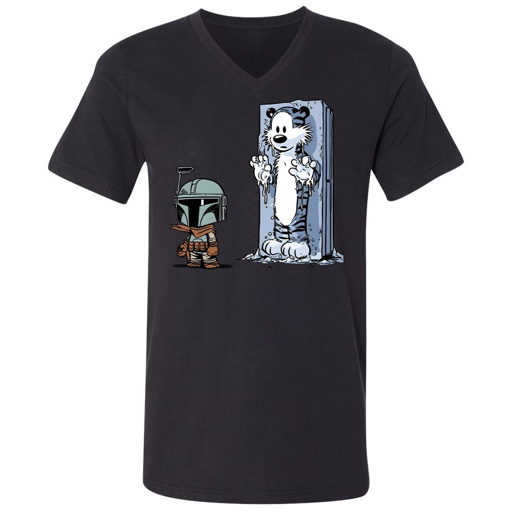 Unisex V-Neck T-Shirt - JN7RCT4G - Black - 16