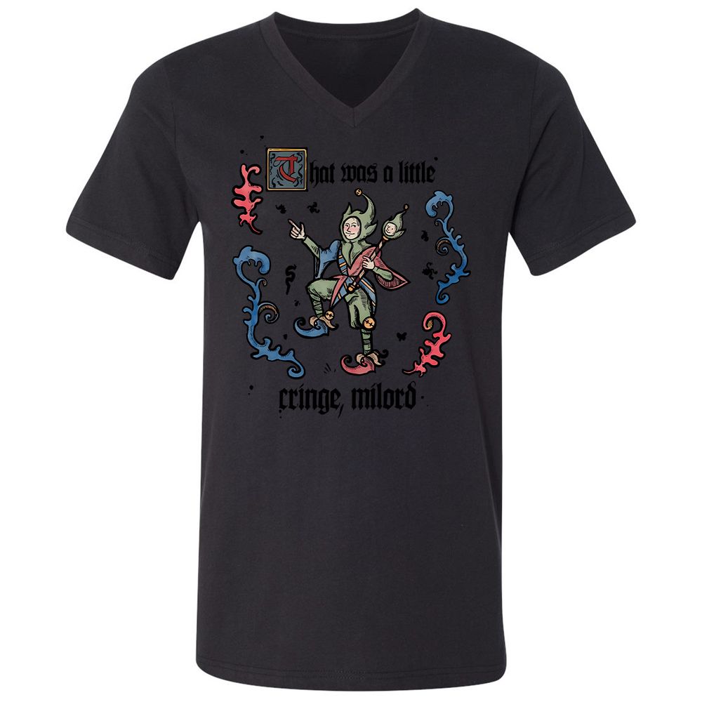 Unisex V-Neck T-Shirt - 8Y647KF7 - Black - 16