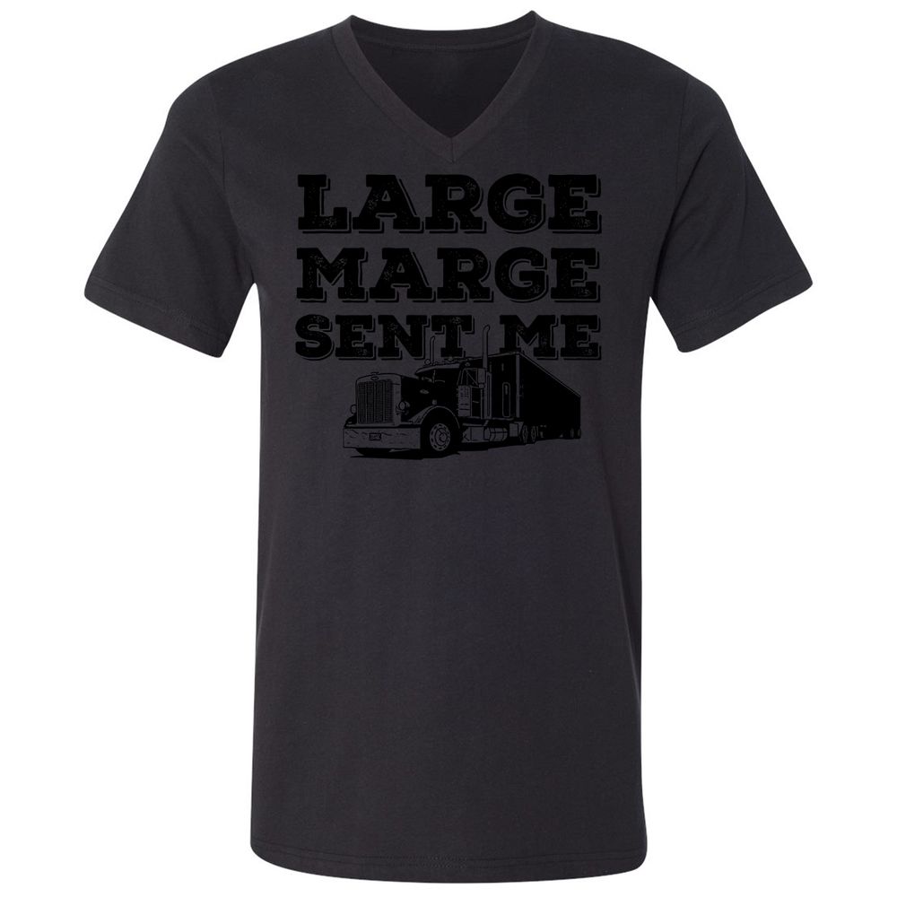 Unisex V-Neck T-Shirt - LQQ4X5Z6 - Black - 16