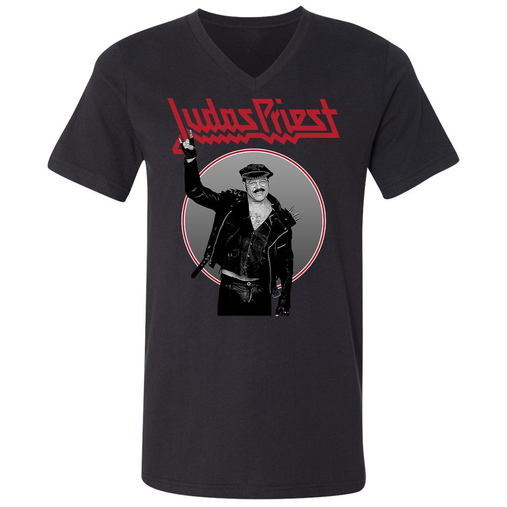 Unisex V-Neck T-Shirt - RYYBX5L7 - Black - 16