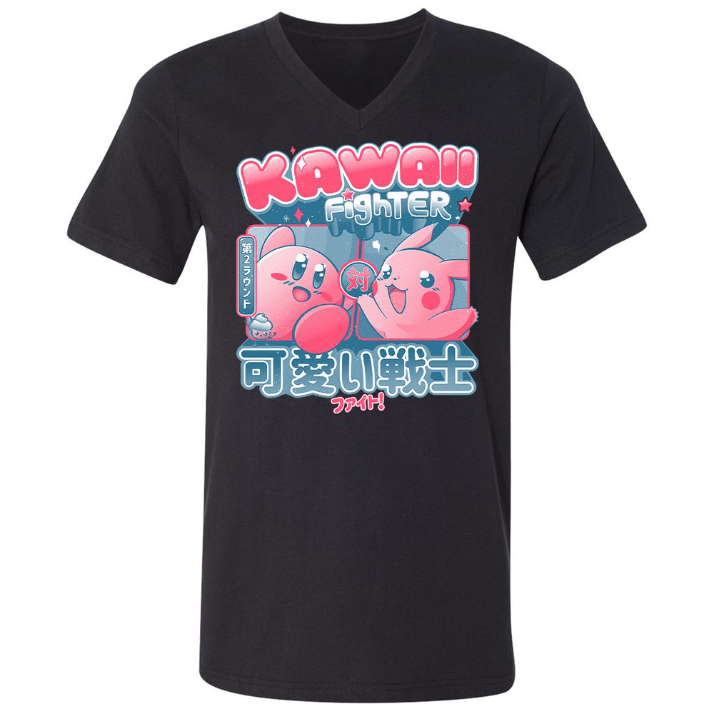 Unisex V-Neck T-Shirt - RQC5S1DS - Black - 16