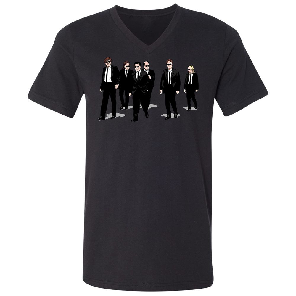 Unisex V-Neck T-Shirt - TLY9HPL7 - Black - 16