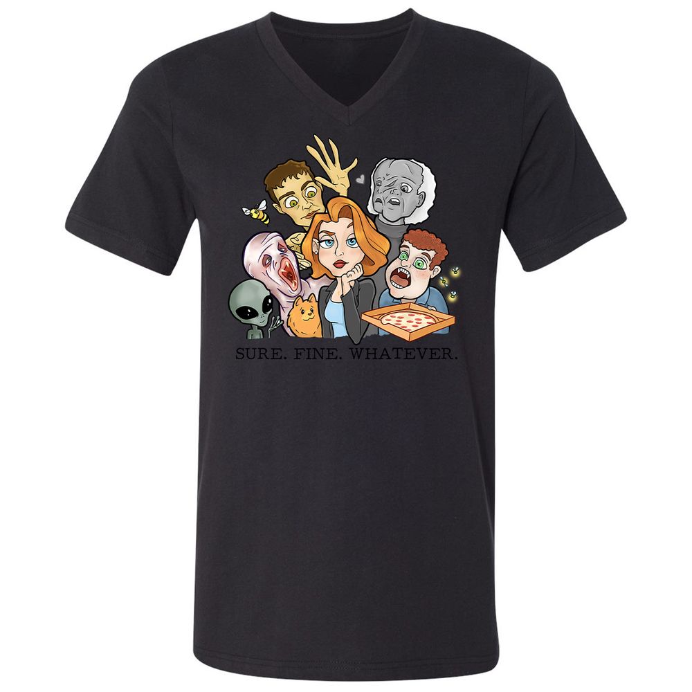 Unisex V-Neck T-Shirt - UX5LTVTW - Black - 16