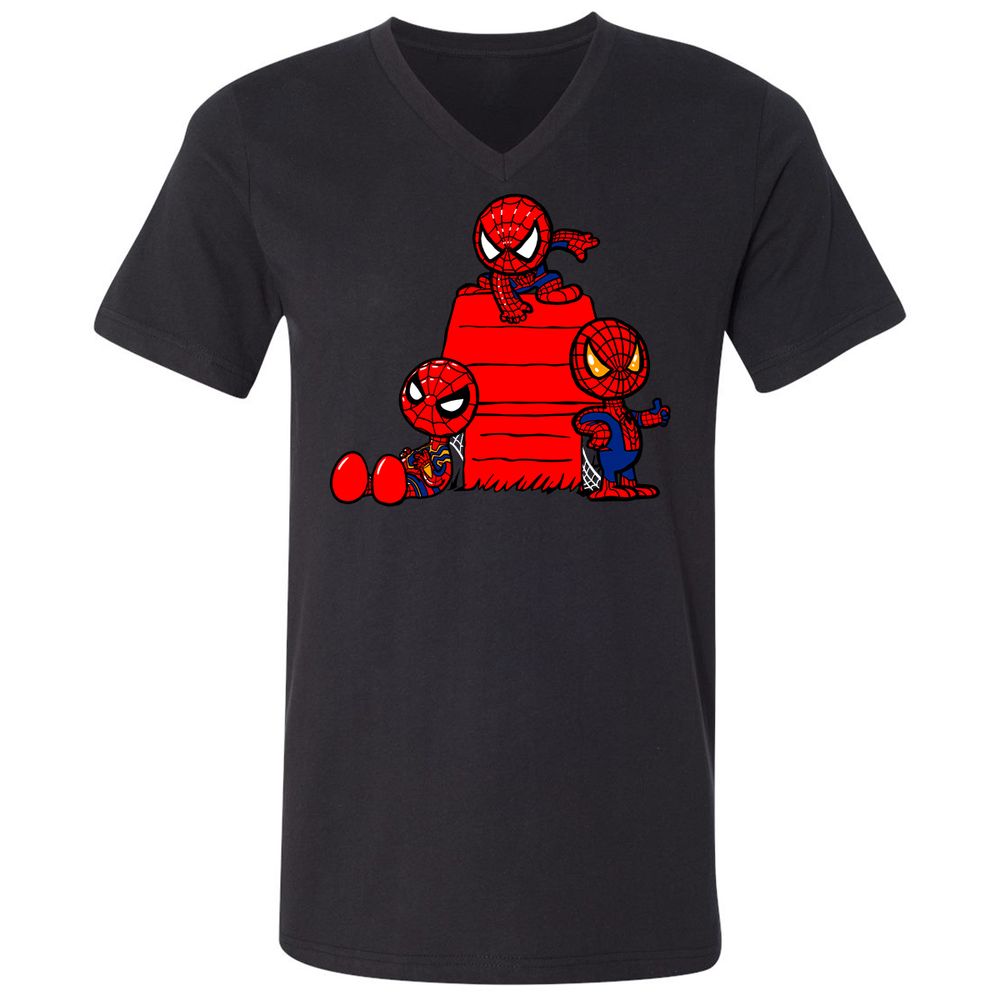 Unisex V-Neck T-Shirt - Q2PW9UX5 - Black - 16