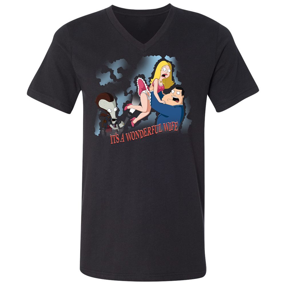 Unisex V-Neck T-Shirt - SVUM5427 - Black - 16