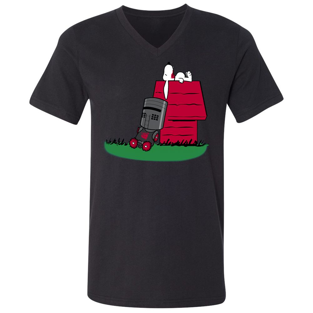 Unisex V-Neck T-Shirt - E97P5S6R - Black - 16