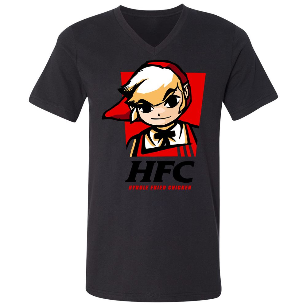 Unisex V-Neck T-Shirt - DGA8LWZX - Black - 16