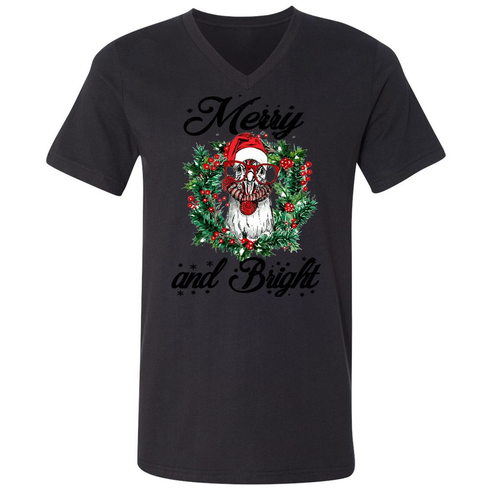 Unisex V-Neck T-Shirt - WUNLP91Y - Black - 16