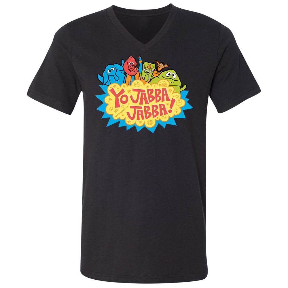 Unisex V-Neck T-Shirt - Q1DNC96N - Black - 16