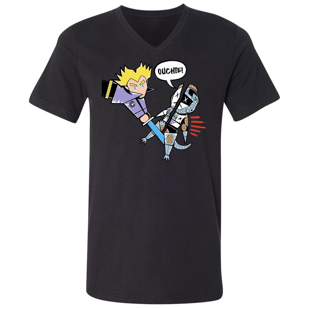 Unisex V-Neck T-Shirt - 64YUQTV5 - Black - 16