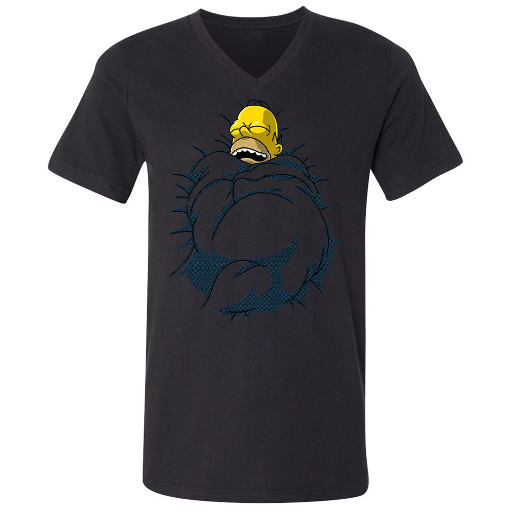 Unisex V-Neck T-Shirt - KXZJJ9PL - Black - 16