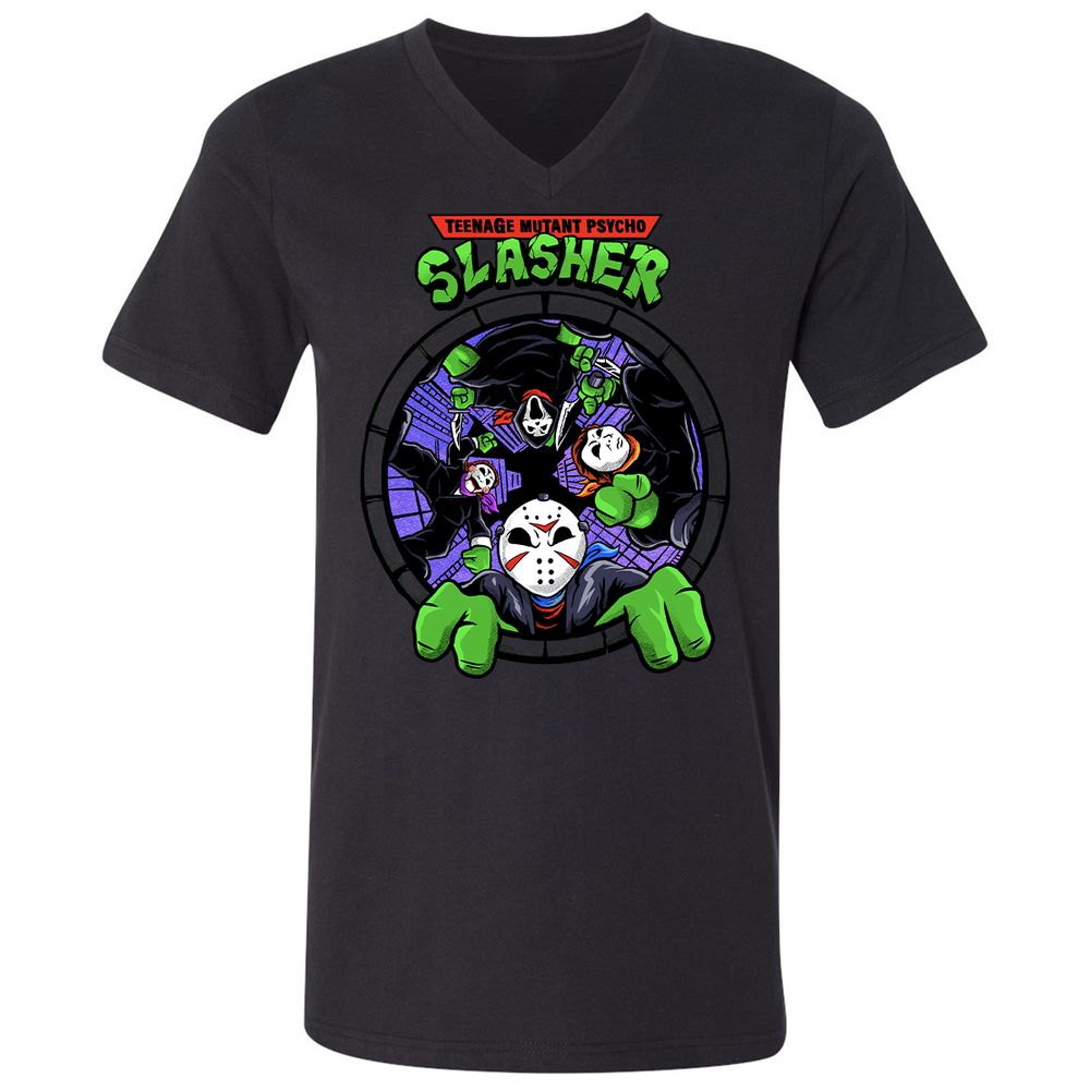 Unisex V-Neck T-Shirt - ZHM3PYRP - Black - 16