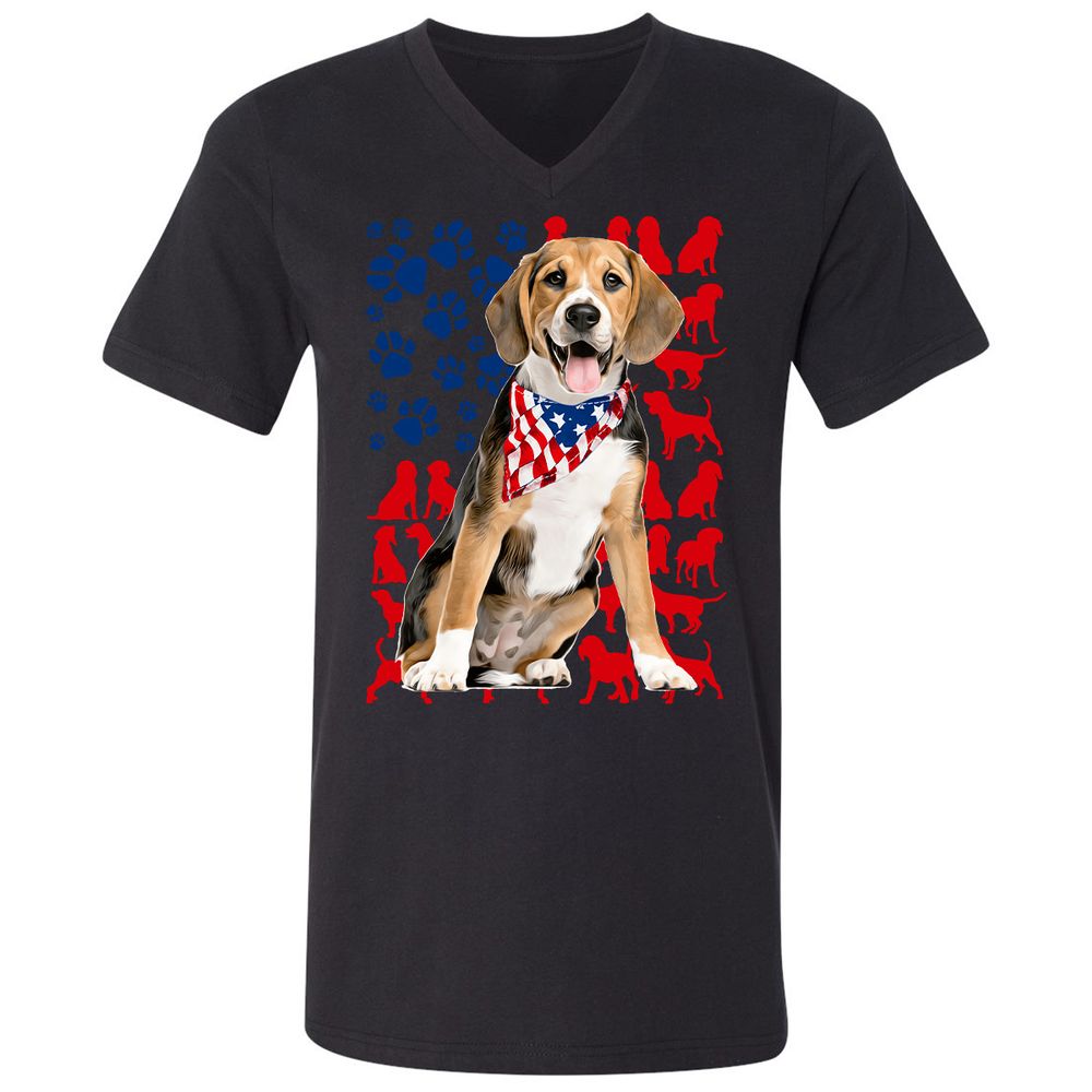 Unisex V-Neck T-Shirt - 5E3M86KT - Black - 16