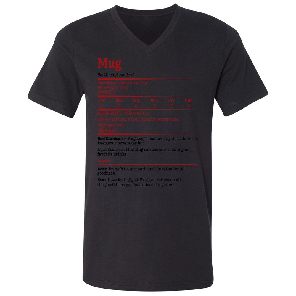 Unisex V-Neck T-Shirt - DF2N4QQJ - Black - 16