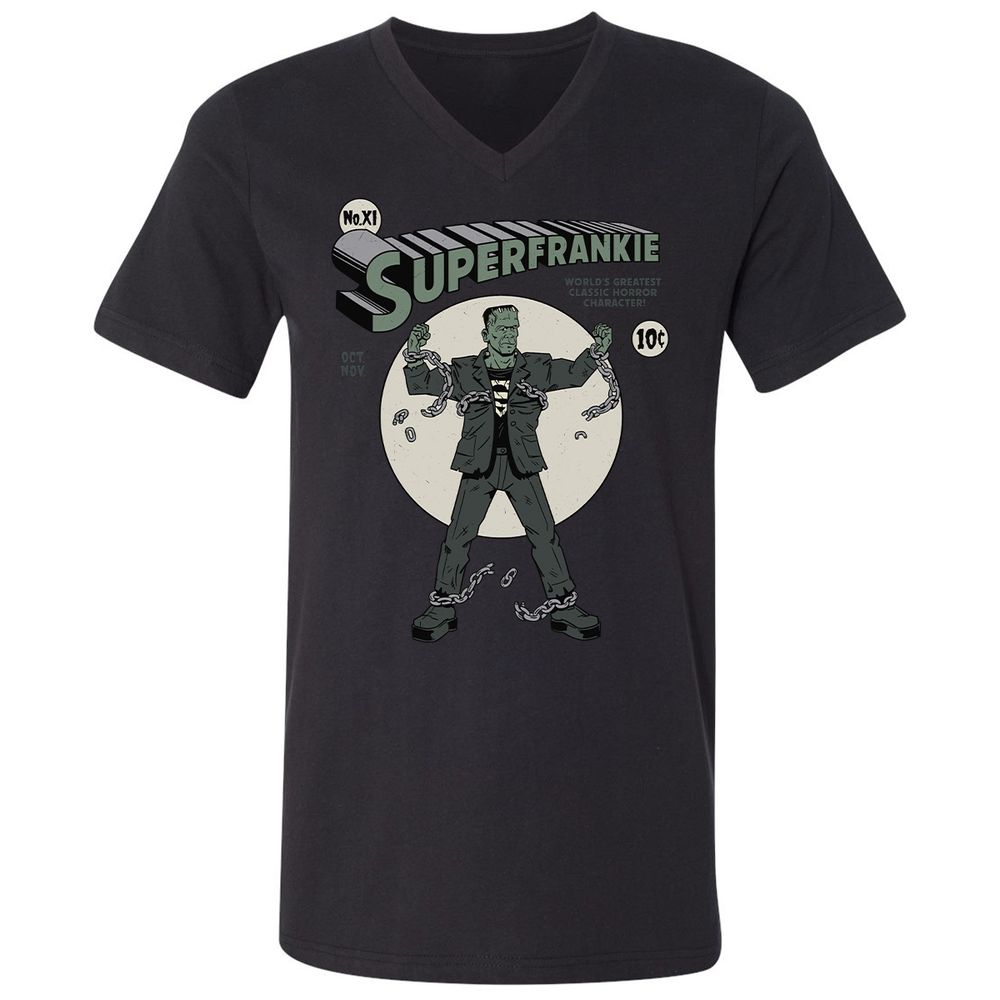 Unisex V-Neck T-Shirt - KBG7AU6R - Black - 16