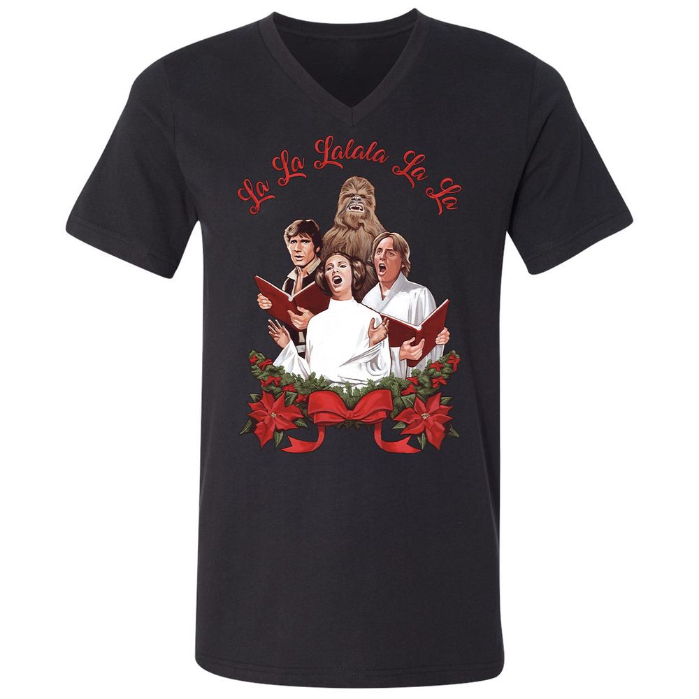 Unisex V-Neck T-Shirt - XASZMXJH - Black - 16