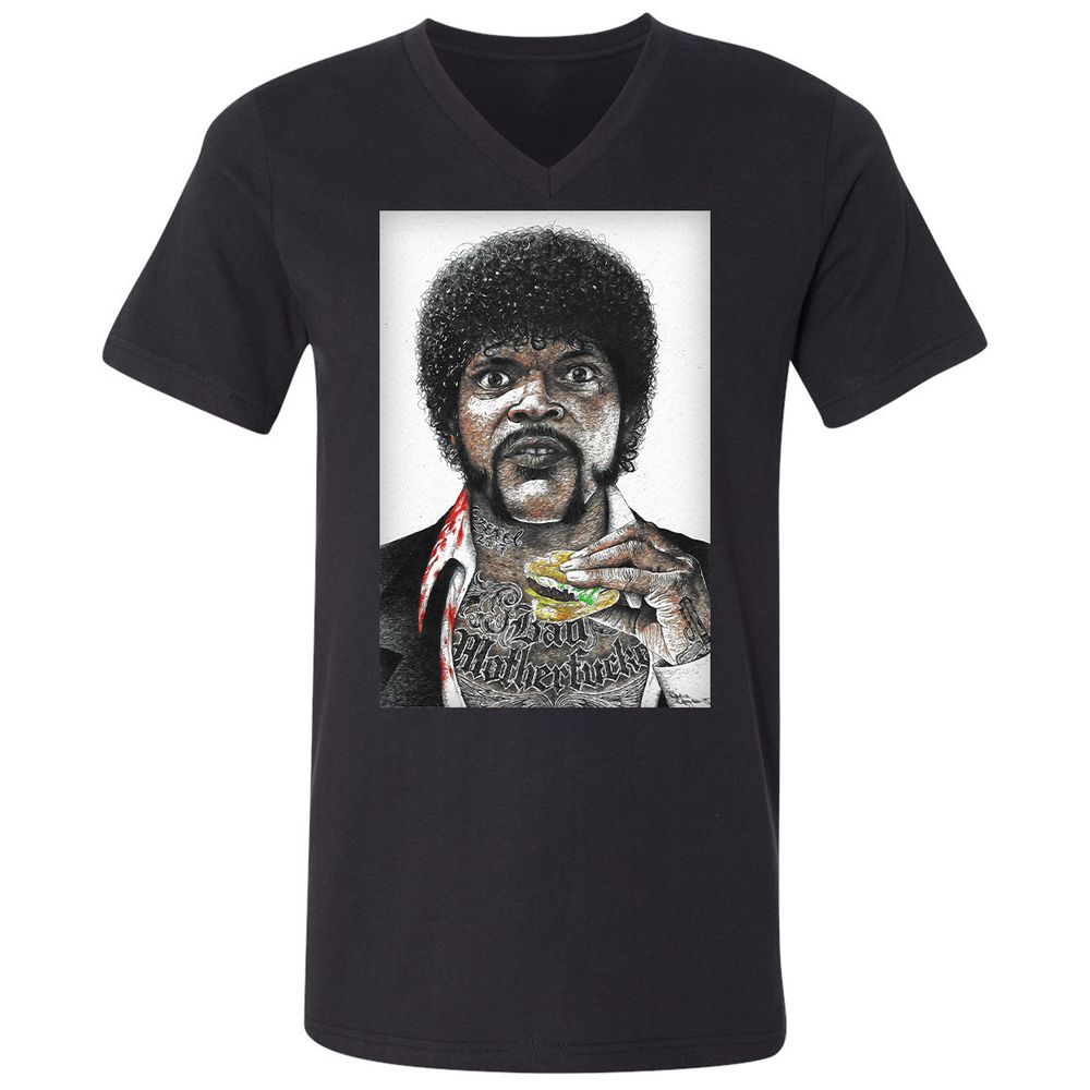 Unisex V-Neck T-Shirt - CPZUPYF4 - Black - 16