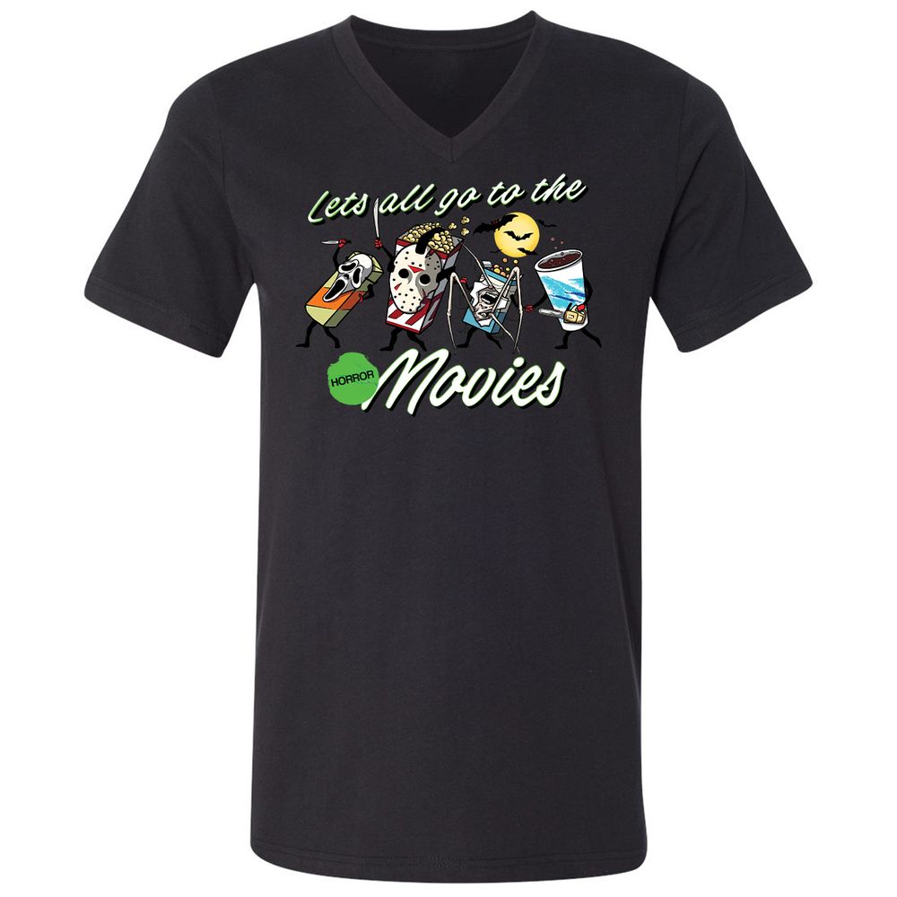 Unisex V-Neck T-Shirt - RH2FG9L4 - Black - 16