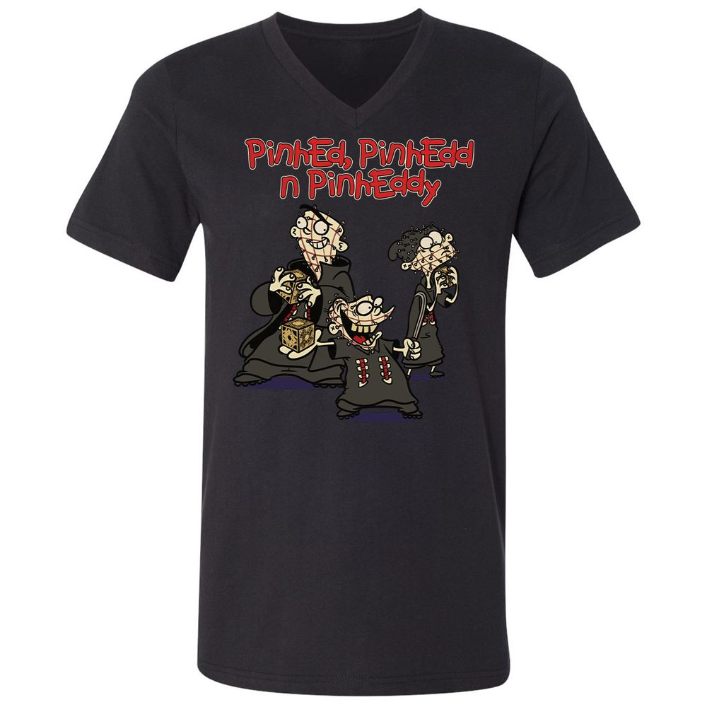 Unisex V-Neck T-Shirt - GQH7D6PE - Black - 16