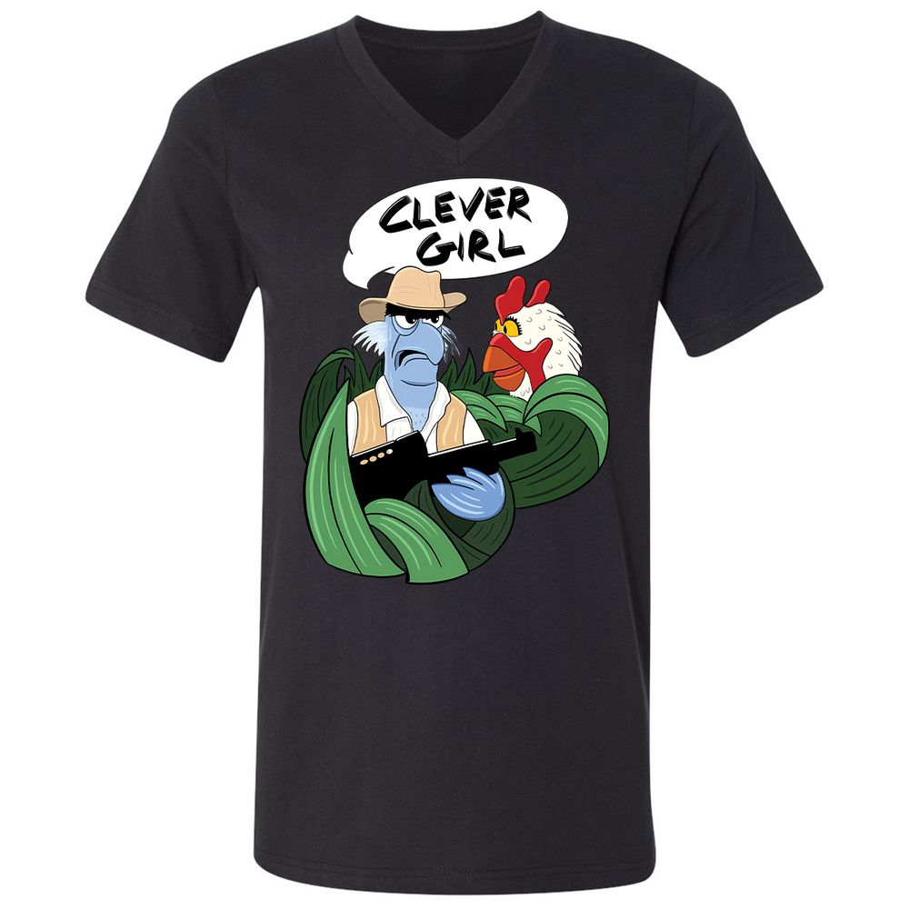 Unisex V-Neck T-Shirt - ZTP5KQZD - Black - 16