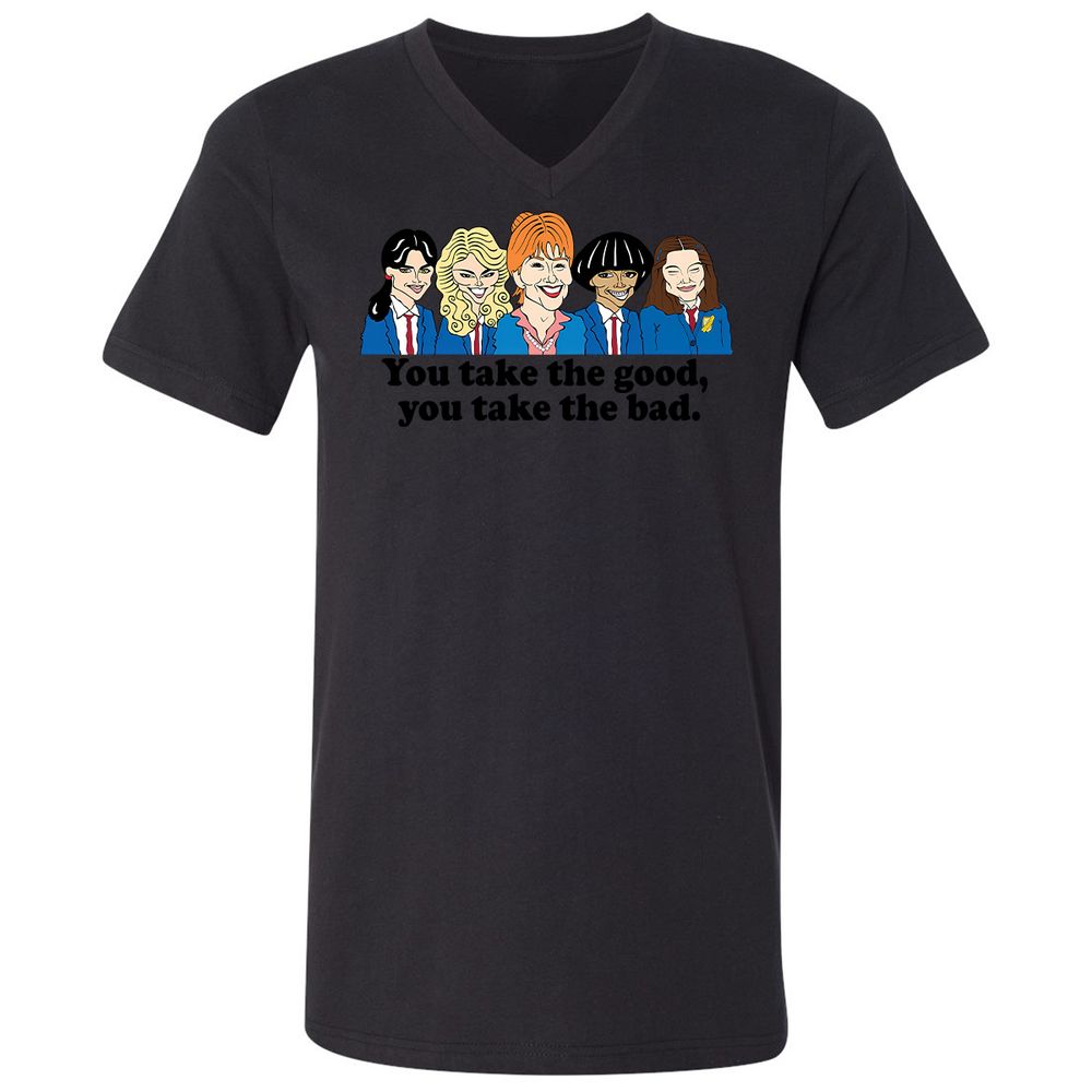 Unisex V-Neck T-Shirt - 6H126JMN - Black - 16