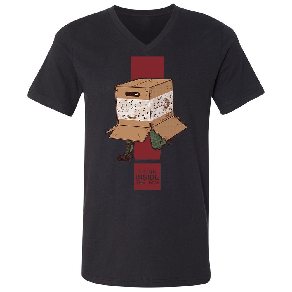 Unisex V-Neck T-Shirt - 7ESS9F1M - Black - 16