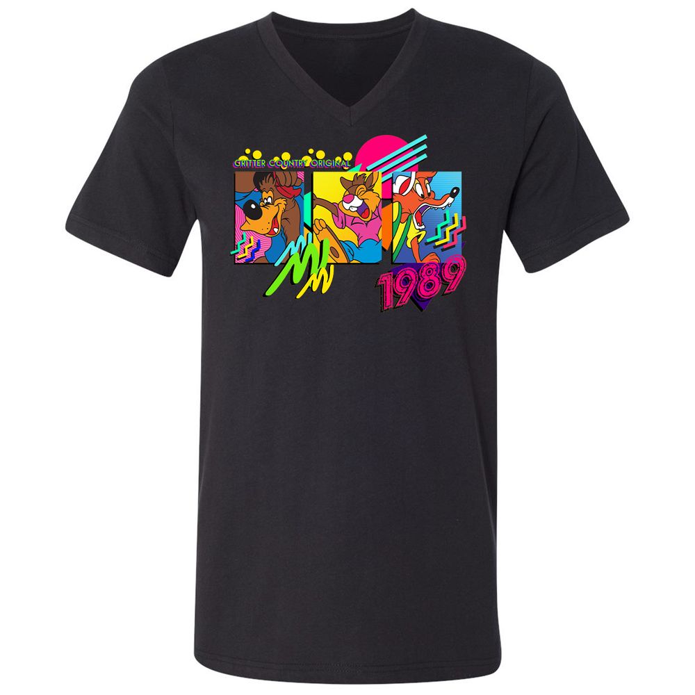 Unisex V-Neck T-Shirt - N6TG3B8S - Black - 16