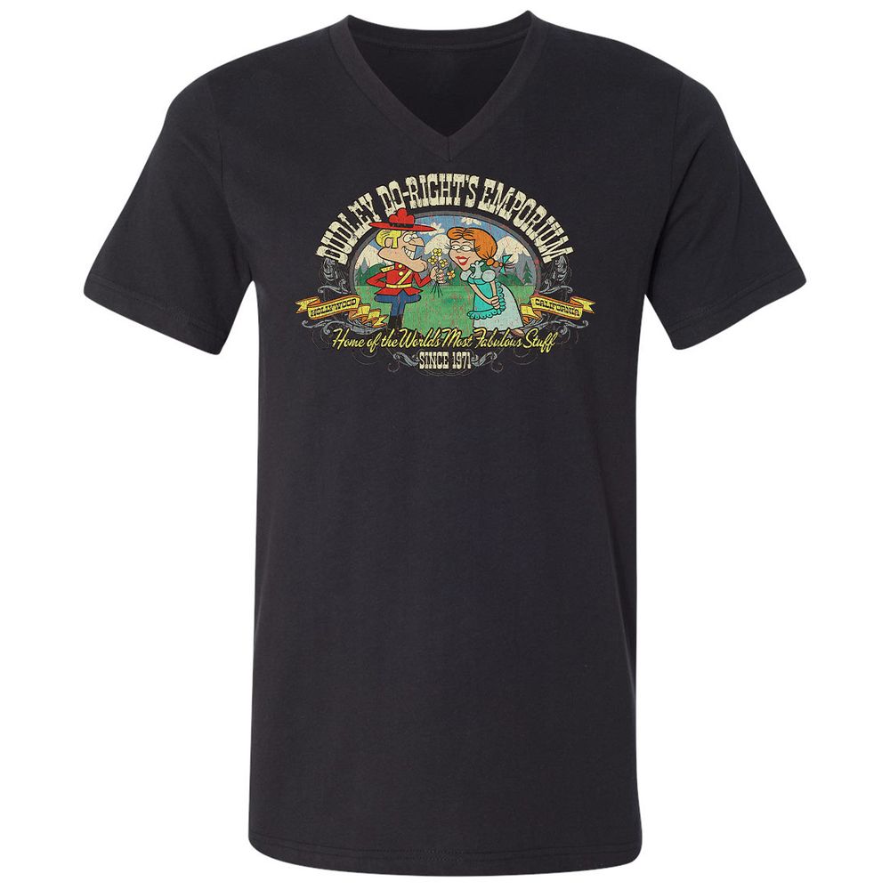 Unisex V-Neck T-Shirt - W5MJZJLQ - Black - 16