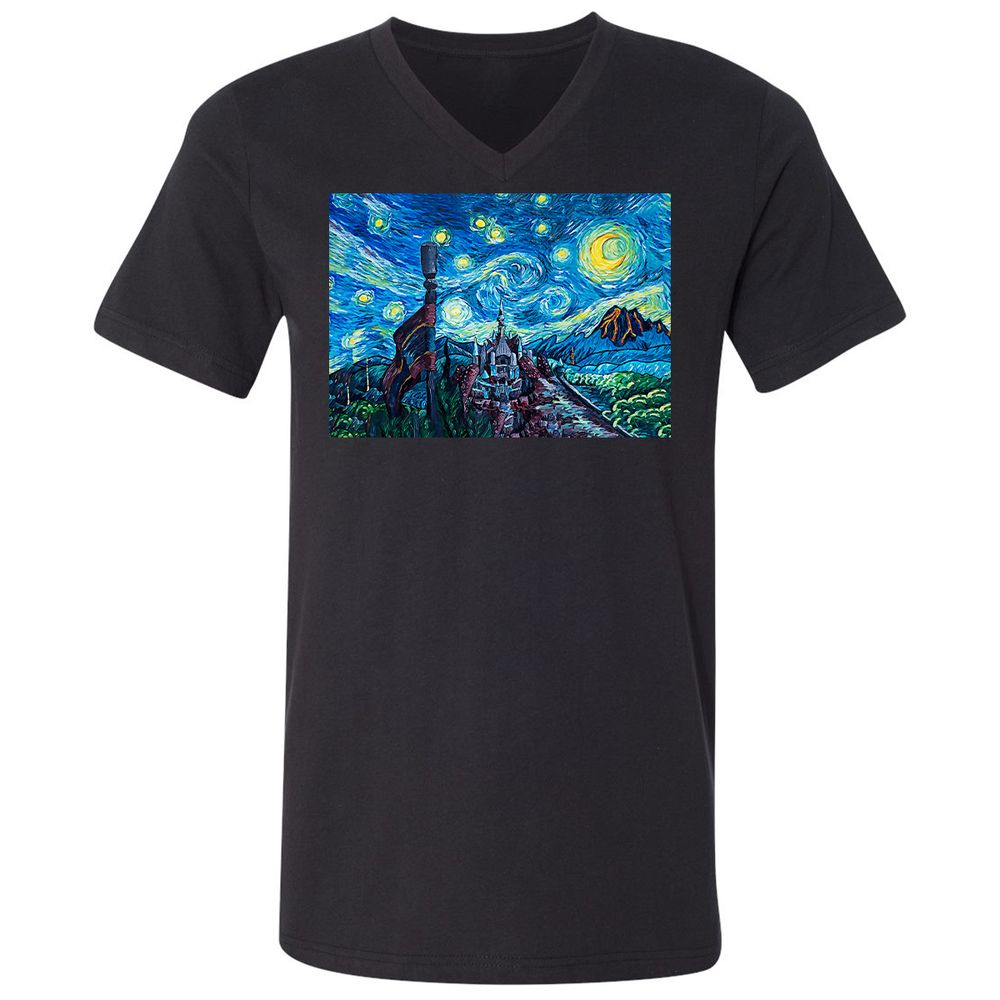 Unisex V-Neck T-Shirt - CZHYBSEU - Black - 16
